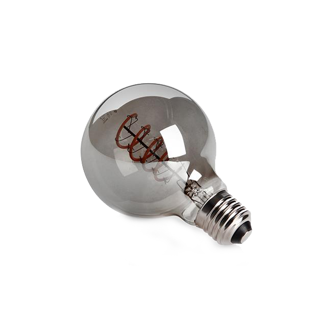 E27 filament bulb - Dimmable + Smokey - Extra warm white - 250 lumens - 4W - G80