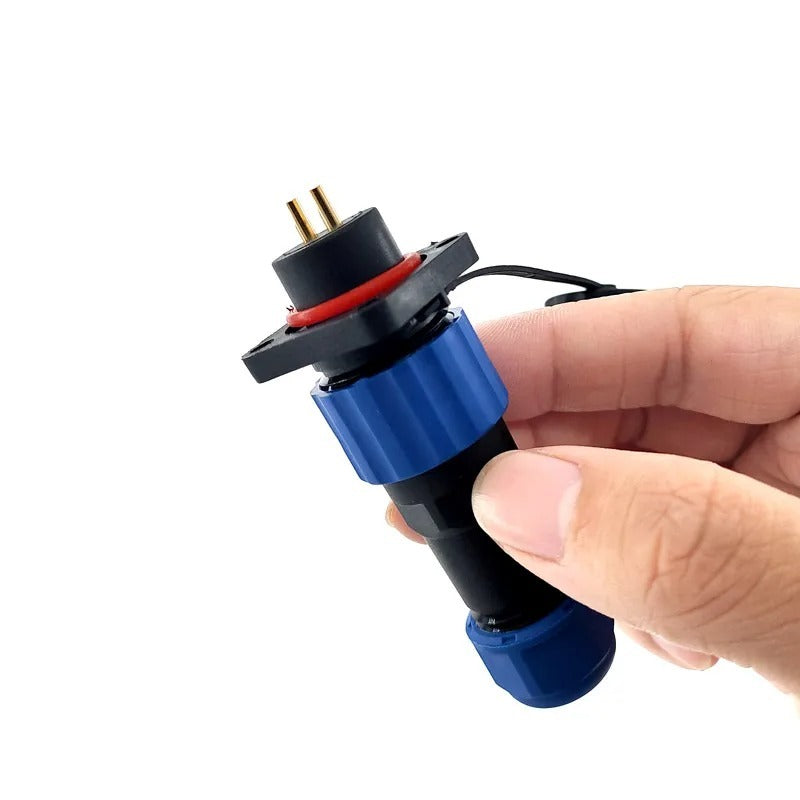 Connecteur mâle + châssis - 24 V - connecteur de câble étanche - 2 fils - IP68