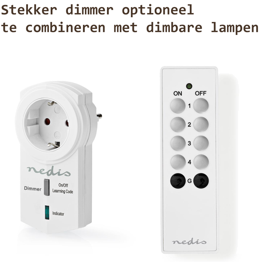 Dimbare prikkabel - 5 meter - LED lichtsnoer - 10 lampen - IP54 - 220 Volt