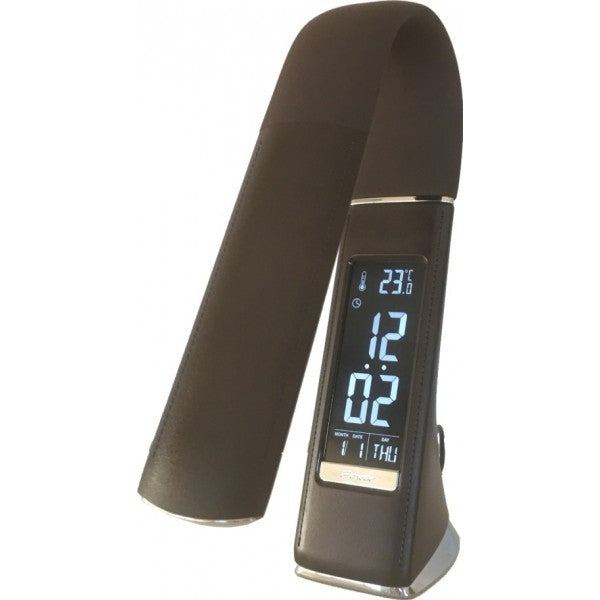 LED Bureaulamp Design EcoLeather Kaffee - Display Touch