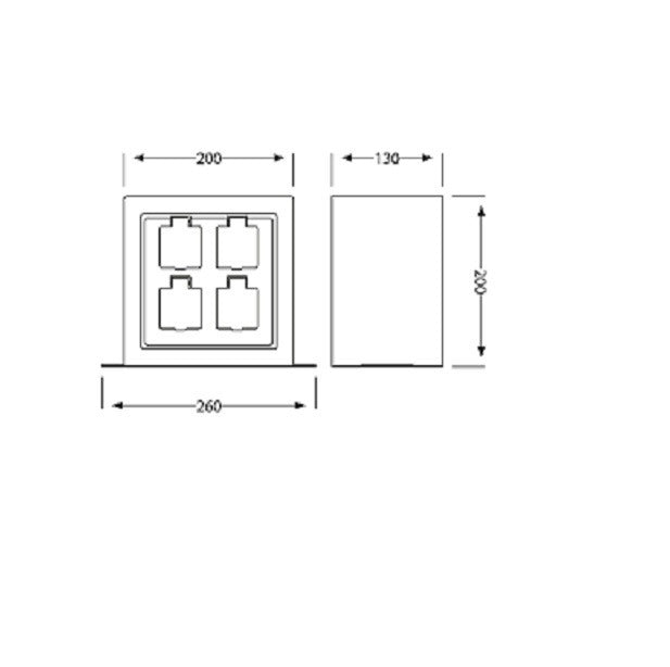 Buitenstopcontact - 4 Stopcontacten - Antraciet