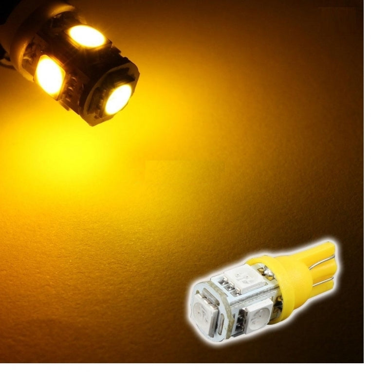 T10 LED 5-SMD ORANGE 5050 - 12V interior lamp