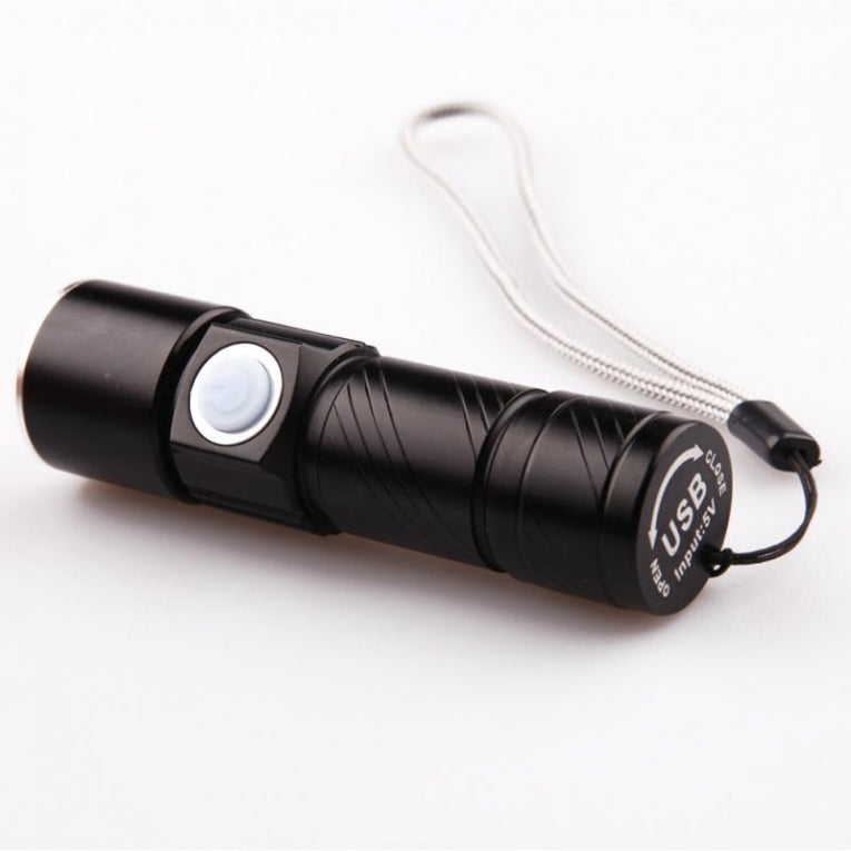 LED zaklamp oplaadbaar via USB - 9,5 cm