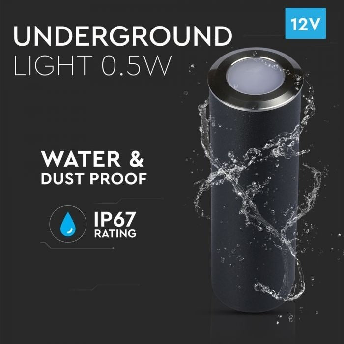 Spot encastré au sol 26 mm - Éclairage de jardin 12 volts - Blanc chaud - 0,5 watt - IP67