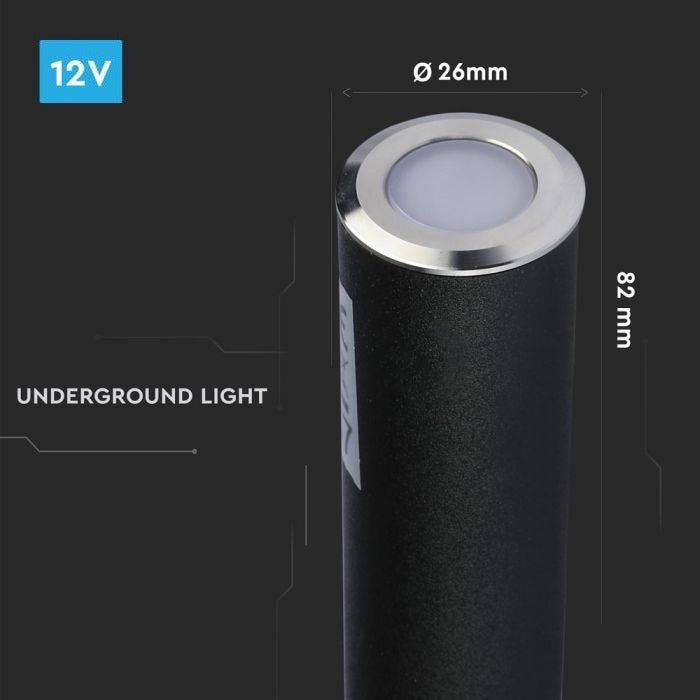 Spot encastré au sol 26 mm - Éclairage de jardin 12 volts - Blanc chaud - 0,5 watt - IP67