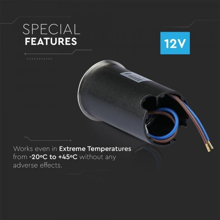 Spot encastré au sol 48 mm - Éclairage de jardin 12 volts - Blanc froid - 1 watt - IP67