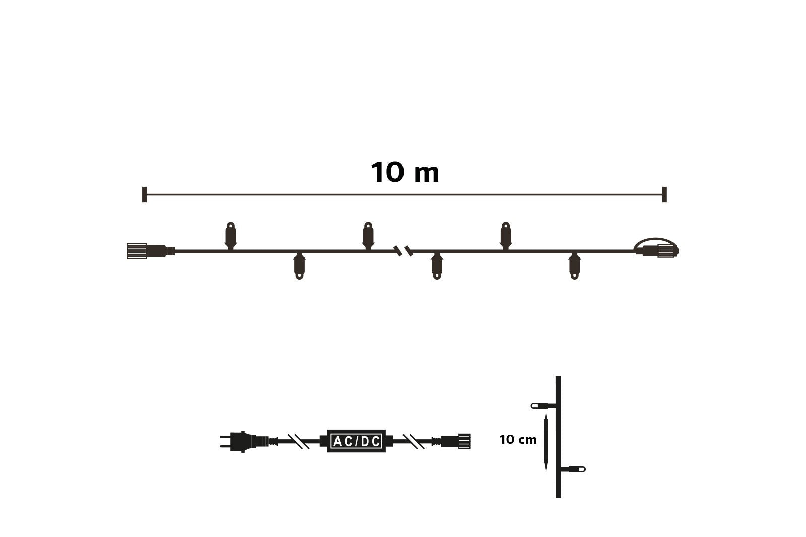 LED Kerstboom Twinkle verlichting - 100 LED - Warm wit