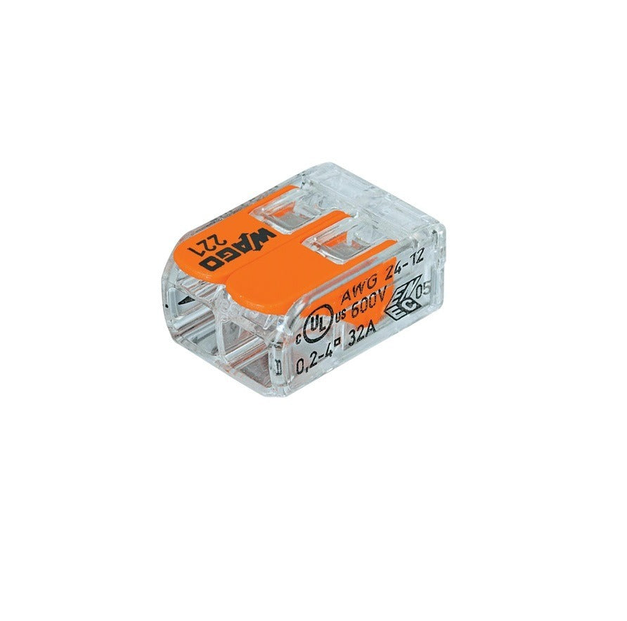Wago verbindingsklem 2-VOUDIG 0,2-4 MMÂ² - Doorvoerconnector per stuk