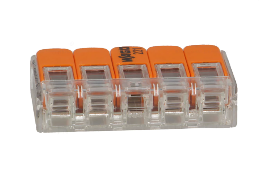 Wago verbindingsklem 5-VOUDIG 0,2-4 MMÂ² - Doorvoerconnector per stuk