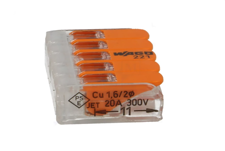 Wago verbindingsklem 5-VOUDIG 0,2-4 MMÂ² - Doorvoerconnector per stuk