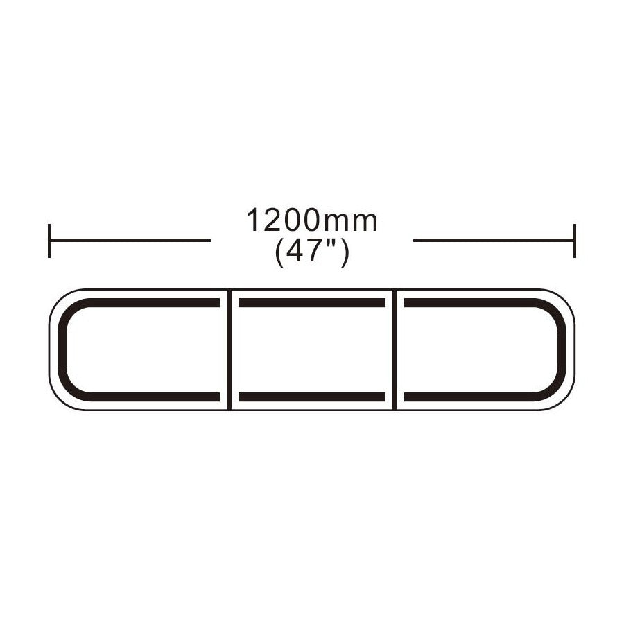 LED dak zwaailamp - Blauw - 240 LED - R10 / R65 - 1200 x 200 x 40mm