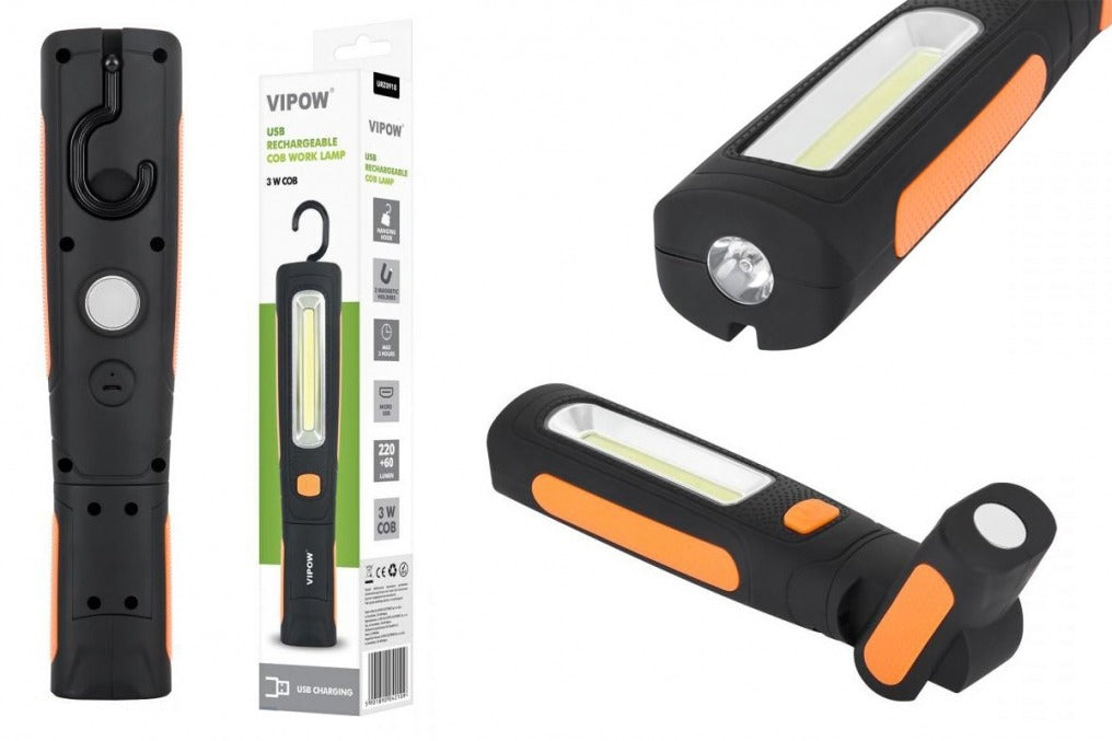 Werklamp - USB oplaadbaar - magnetisch - met haak