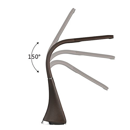 LED Bureaulamp Design EcoLeather Kaffee - Display Touch