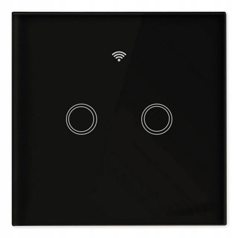 Smart wandschakelaar zwart - Tweevoudig - 300W - SmartLife