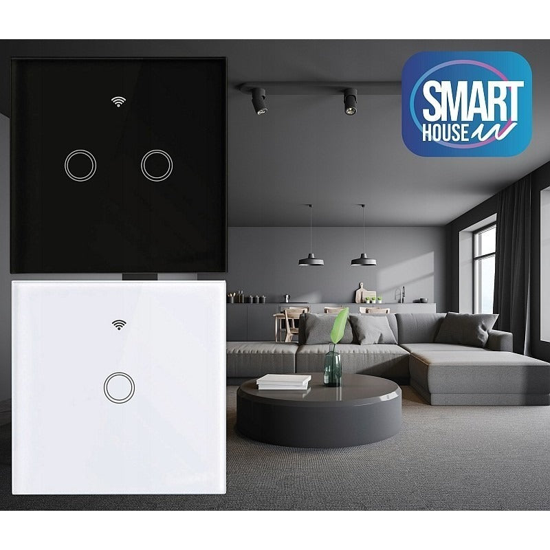 Smart wandschakelaar zwart - Enkelvoudig - 300W - SmartLife