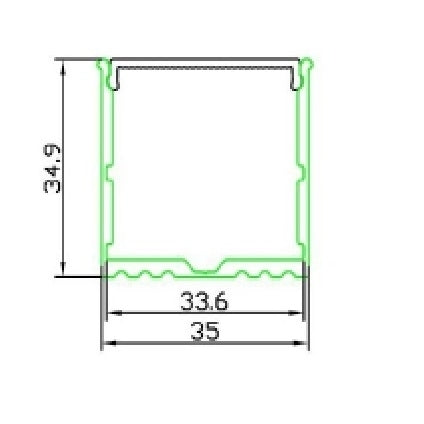 LED Profiel 1 meter - 35mm XL