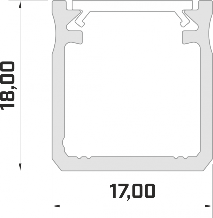 LED Profiel 1 meter - 18x17mm DESIGN Y - WIT