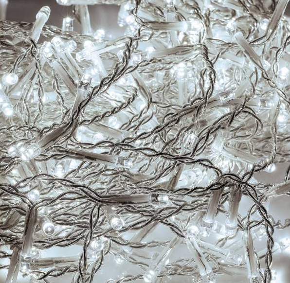 Led gordijn kerst - 10 meter - 65 strings - koud wit - 650 leds - Koppelbaar