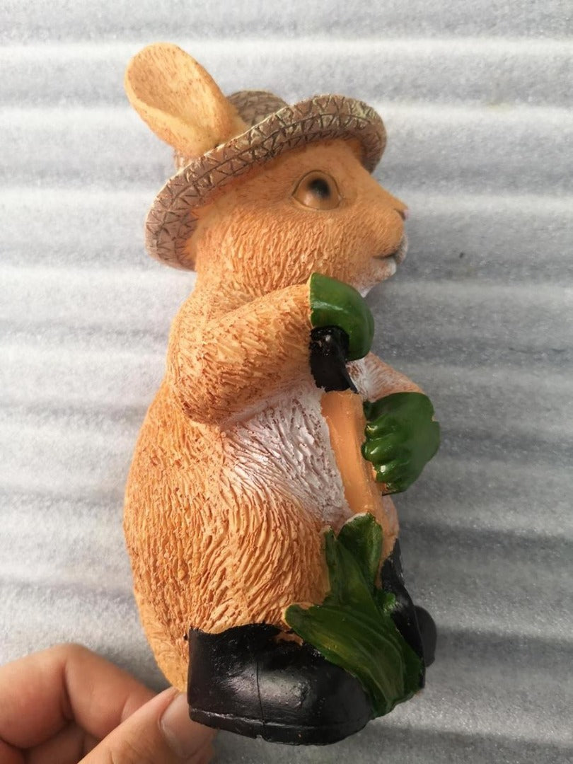 Solar LED Konijn met schep - Met schemersensor en prikpen