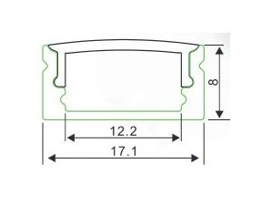 LED Profiel 1 meter - 8mm slim line 