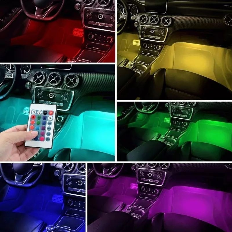 Auto-interieur LED-verlichting, TASMOR RGB LED Auto Bluetooth met