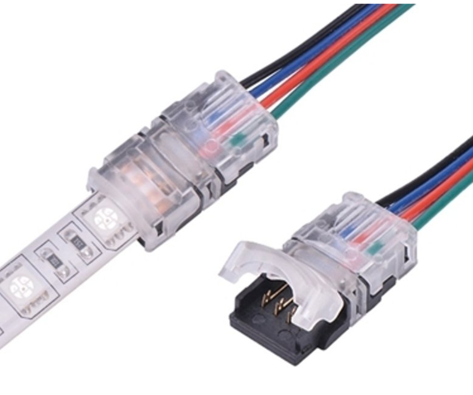 Uitschakelen een miljoen Disco RGB Ledstrip naar kabel Connector 10mm - 4-aderig - ABC-led.nl