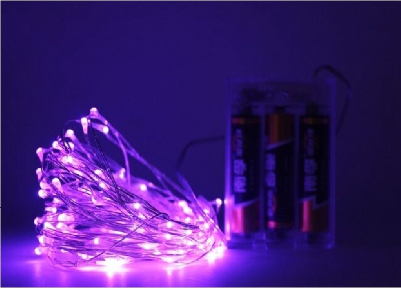Leer Ga naar beneden ongezond Kerst koperdraad LED verlichting - Paars - 5 meter - Op batterijen - ABC-led .nl
